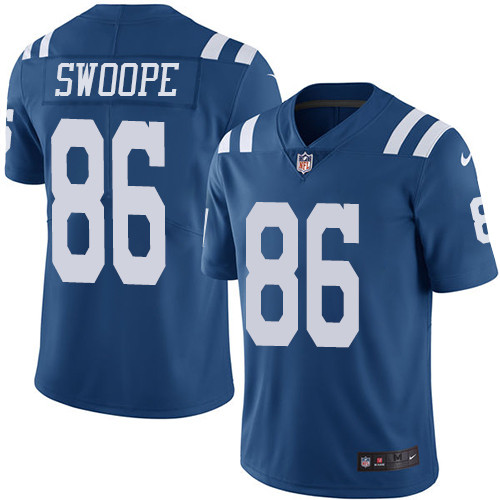 Indianapolis Colts #86 Limited Erik Swoope Royal Blue Nike NFL Men Rush Vapor Untouchable jersey->youth nfl jersey->Youth Jersey